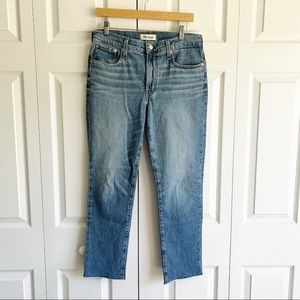 Madewell The Perfect Vintage Enmore Wash Raw Hem Jeans Women's Size 28 NWT